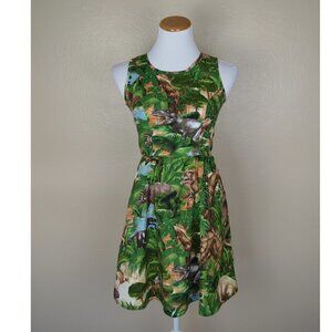 Retrolicious Dinosaur Printed Dress XS